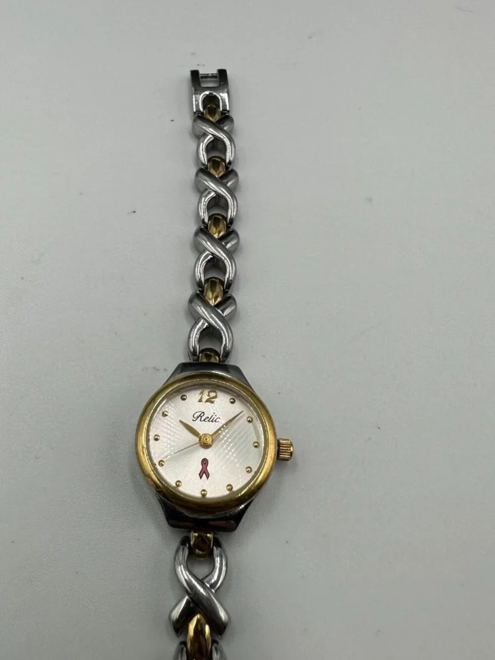 3/$30 Relic Breast Cancer Awareness Watch Women Silver Gold Two Tone 6